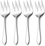 Stainless Steel Serving Forks, E-far 4-Piece Metal Hostess Serving Utensils Set for Meat Catering Buffet Party Kitchen Restaurant, Non-toxic & Dishwasher Safe