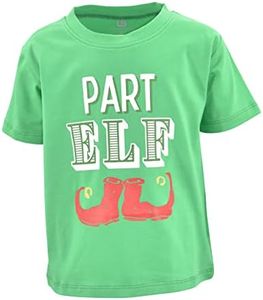 Unique Baby Boys Part Elf Christmas T-Shirt (5Y, Green)