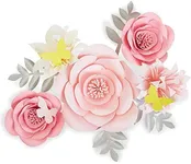 Farmlyn Creek 13 Pieces 3D Paper Flowers Decorations for Wall Decor, Pink Floral Ornamentation with Lilies, Butterflies, Quick and Easy-Install Elegant Flower Wall Decor for Home Improvement