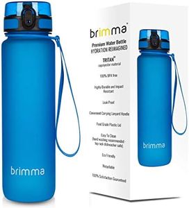 Brimma Premium Sports Water Bottle with Leak Proof Flip Top Lid - Eco Friendly & BPA Free Tritan Plastic - Must Have for The Gym, Yoga, Running, Outdoors, Cycling, and Camping