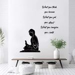 decalmile Buddha Wall Decals Quotes What You Think You Become Inspirational Wall Stickers Living Room Bedroom Office Wall Decor