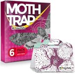 Mottenfalle Clothes Moth Traps with Hook 6-Pack - Prime Safe Non-Toxic Eco-Friendly Moth Traps with Pheromones Sticky Adhesive Tool for Wool Closet Carpet (Table-Top)