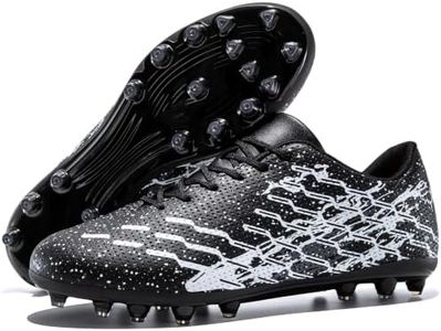 CZRE Unisex Lightweight Soccer Cleats Low Top Football Shoes Black