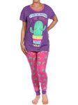 Harry Bear Womens Cactus Pyjamas Purple Size Medium