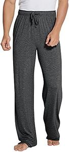 WiWi Bamboo Viscose Pajama Pants for Men Tall Sleep Bottoms Big Warm Long Pj Lightweight Lounge Sweatpants S-XXL, Charcoal Heather, X-Large