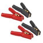 RANRIVERS 4 Pack 100A Jump Lead Clamps Heavy Duty Pure Copper Crocodile Clamps Alligator Clips Car Booster Cable Clips Battery Clamps for Car Auto