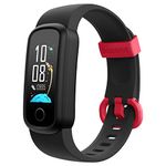 BIGGERFIVE Vigor Fitness Tracker Watch for Kids Girls Boys Ages 5-15, Activity Tracker, Pedometer, Heart Rate Sleep Monitor, IP68 Waterproof Calorie Step Counter Watch with Alarm Clock (C Black)