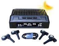 Manatec Tyremate TPMS for Cars with Tubeless Tyres | Pack of 4 Sensors & 1 Solar Display | 3 Years Warranty
