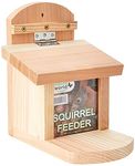 Wildlife World Wooden Squirrel Feeder and Feeding Box with Lift-Up Lid for the Garden