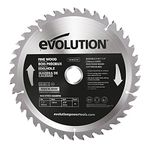 Evolution Power Tools FW185TCT-40, Fine Finish Wood Cutting TCT Saw Blade, 40 Teeth, Clean, Splinter Free Cut, 185mm