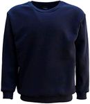 Zmart Australia New Adult Unisex Plain Pullover Fleece Jumper Mens Long Sleeve Crew Neck Sweater, Navy, M