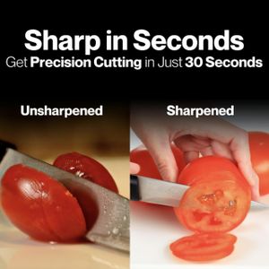 Lantana Smart Sharp 3-Stage Knife Sharpener – Ceramic, Diamond, Tungsten, Black/Chrome