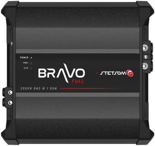 Stetsom Bravo Full 3000 1 Ohm Mono Car Amplifier, 3000.1 3K Watts RMS, 1Ω Stable Car Audio, HD Sound Quality, 3000x1, Crossover & Bass Boost, Car Stereo Speaker Subwoofer MD, Smart Coolers