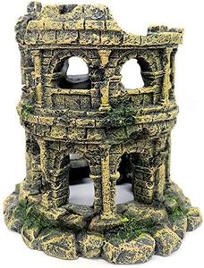 M2cbridge Antique Roman Column Ruins European Castle Aquarium Decorations Fish Tank Hideout Rocks (Roman Column Round)