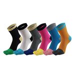 MOHSLEE Women's Five Finger Socks Cotton Casual Toe Sock Multicolor Set 5 Pack, Mixcolored01, One Size