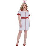 Amscan Nurse Dress Costume w/Headband - Plus (18-20) | Polyester | White | 1 Set