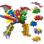 GAGINAN Dinosaur Combined Robot Toys, 6-in-1 Deformation Robot Toy, 10-in Take Apart Robot Figures, Disassembly Toys for Boys & Girls Age 6+ (10IN)