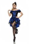 Delicious of NY D19474_S Dance Hall Queen Costume Burlesque Adult Sized, Blue