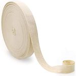 Teemico 1 Roll of 55 Yards Natural Cotton Twill Tape Ribbon Herringbone Ribbon for Sewing Reinforce Seams DIY Crafts Wrapping, (Beige, 2cm)