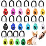 16 Pcs Dog Training Clicker, Pet Training Clicker with Wrist Strap, Behavioral Clicker Training Accessories for Cats Puppy Birds Horses