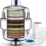 Veoryfly 25 Stage Shower Filter with Vitamin C for Hard Water, High Output Showerhead Filter with 3 Replaceable Cartridges, Shower Water Filter for Removing Chlorine, Heavy Metals and Other Sediments