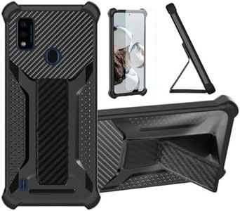 bojioderf Coque Compatible pour ZTE Blade A7P Coque Étui Case Cover Hybride [avec Protection d'écran en Verre trempé] [support magnétique Pliable] Noir