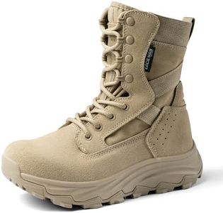 LACKWAR Women's 8 Inch Hiking Tactical Combat Boot Waterproof Military Work Boots Lightweight Military Boots Non Slip Ankle Support Outdoor Boots for Women(Tan 6.5)