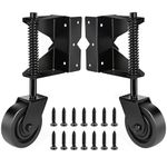 Crystmetal Spring Loaded Gate Caster, Heavy Duty Gate Wheel with 360 Degree for Wooden Gate/PVC Fence, 4.3 inch 300Lbs Capacity for Universal Mount Plate (2, Blak Pairs)