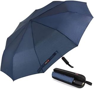 Ombrello Portatile Automatico Antivento, CABIN GO 4450 Ombrello Pieghevole Compatto Resistente Leggero con Custodia Impermeabile e 10 Stecche rinforzate Ombrello da Viaggio