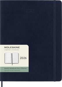 Moleskine- 2026-12 Month Weekly Notebook Soft Cover Diary - Extra Large - Sapphire Blue