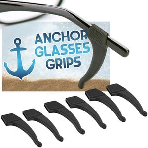 Anchor Glasses Straps - 3 Pack - Sunglasses Retainer Anti-Slip Glasses Grip Ear Hook Eyeglasses Anti-Slip Temple Tip Glasses Holder (Black)