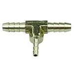 HongBoW Hardware 3 Pcs Brass Hose Barb Reducing Tee Fitting T Barbed Reducer Adapter 1/4" x 1/4" x 1/8"