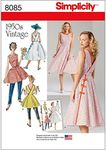 Simplicity 8085 1950's Vintage Fashion Women's Wrap Dress Sewing Patterns, Sizes 14-22