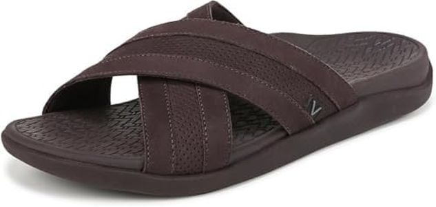 Vionic Men's Tide Slide Arch Supportive Sandal, Chocolate, 10