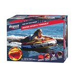 Aqua Pro Towable Tube for Water Sports – 1-2 Riders – Deck-Style Inflatable Boat Tube – Yellow/Red