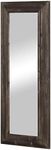 HOMCOM 59" x 23.5" Farmhouse Full Length Mirror, Wall Hang and Leaner Floor Mirror, Vertical and Horizontal, Distressed Wood Framed, for Living Room, Dark Brown