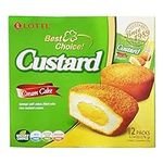 Lotte Custard Cream Cake Snack, 12 