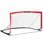 L RUNNZER Soccer Nets, Kids Soccer Goal for Backyard, Portable Soccer Nets for Training & Practice with Carry Bag, 6’6'' x 3.3’, 1 Pack, Red