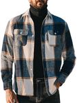 COOFANDY Mens Buffalo Plaid Shirt Long Sleeve Casual Flannel Shirt Winter Coat Jacket Blue