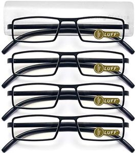 LUFF 4 Pcs Of Reading Glasses Flexible Temples, Anti-Blue Light And Ultra-Light Reading Glasses For Unisex