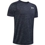 Under Armour Tech 2.0 SS, Breathable and comfortable sports t-shirt, short-sleeved and quick-drying gym clothes for boys Boys, Black (Black / White), YXL