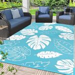 SHACOS Outdoor Rugs for Patios Waterproof, 6x9ft Reversible Picnic Blanket Garden Rug RV Camping Rug Large Floor Mat Area Rug for Balcony Deck Backyard Garden RV Patio BBQ Beach