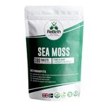 Sea Moss 2000mg- 180 High Strength, Vegan Friendly Irish Sea Moss Tablets -3 Month Supply - Great Alternative to Sea Moss Gel - UK Made - Rebirth Wellness