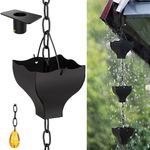 Rifachua 8.5ft Black Rain Chain for