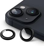 JETech Camera Lens Protector for iPhone 14 6.1-Inch and iPhone 14 Plus 6.7-Inch, 9H Tempered Glass Metal Individual Ring Cover, HD Clear, 1 Set (Midnight)