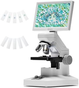 Opqpq ODM301 Max Microscope for School Lab Home Education, 1200X Digital Biological Microscope with 7" Screen for Students Adults, Wireless Science Microscope, USB & HDMI Scope with Slides Set