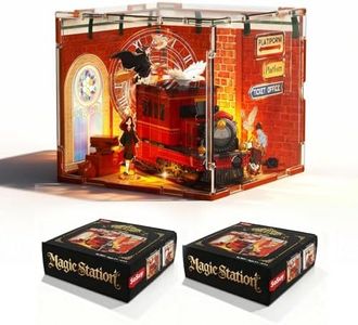 Sosuy Magic Station 3D Puzzle, Acrylic Train Station Model with Lights, Magic Platform Scene Wizard, Toy for Boys Girls Kids Teens Adults, Desk Room Decor Home Decoration 8+