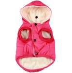 JoyDaog(Warm Fleece Lining) Dog Hoodie in Winter,Small Dog Jacket Puppy Coats with Hooded(Pink M)