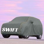 Kayme UltraShield All Weather Premium Swift Car Cover 6-Layer Waterproof Fabric, UV & Heat Reflective – Rain, Sun & Dust & Bird‐Dropping Resistant, Indoor/Outdoor Full Body Protection - Grey