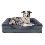 Orthopedic Dog Bed, Dog Beds for Medium, Large Dogs, Bolster Pet Bed Couch with Removable Washable Cover, Egg Foam and Nonskid Bottom